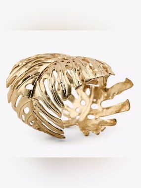 Zara Gold Leaf Cuff Bracelet